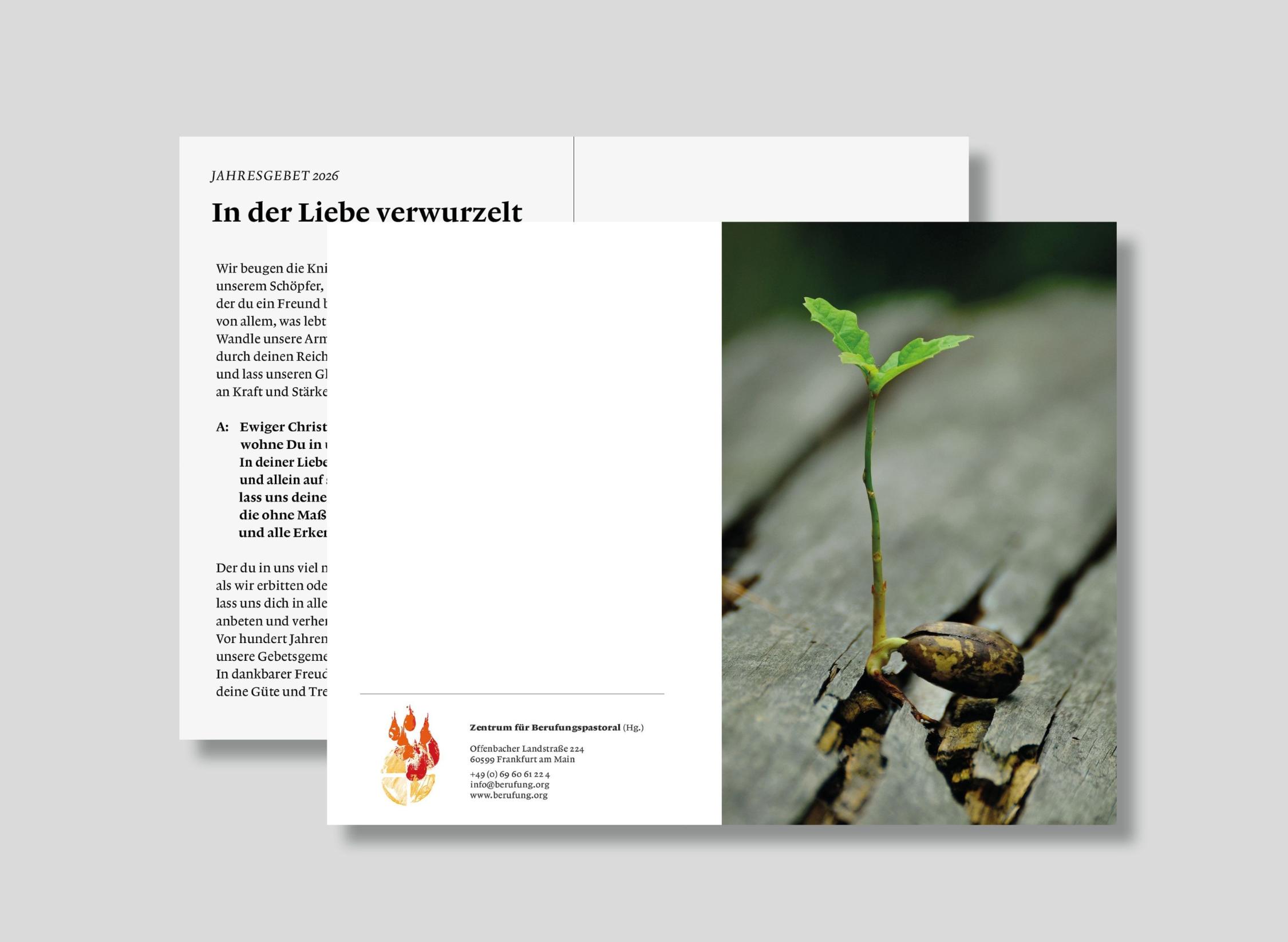 Jahresmaterial_2026-Jahresgebet (c) Zentrum für Berufungspastoral Frankfurt Jahresmaterial_2026-Jahresgebet